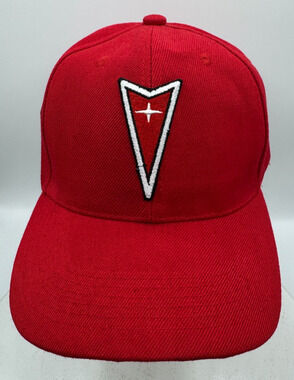 Vintage Pontiac Red Hat Embroidery Logo Cotton Adjustable Hook Loop